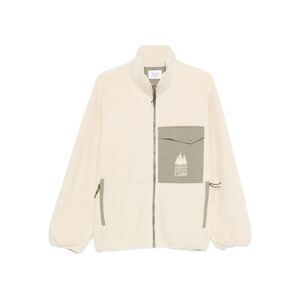 MAISON KITSUNE Camp Fleece Zip-Up Jacket Men Beige Sweaters & Cardigans